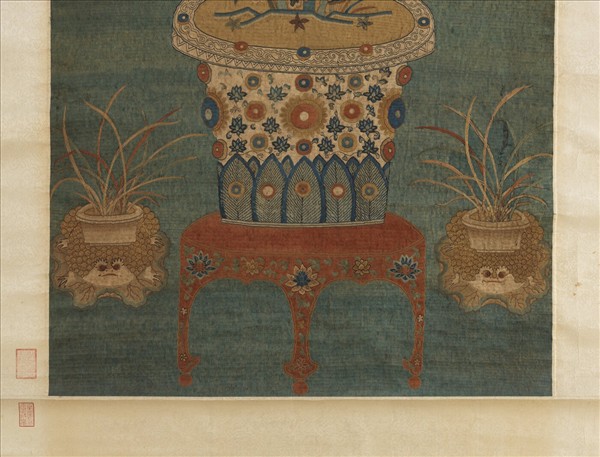 宋繡菊花廉（一）　軸