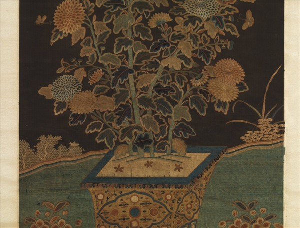 宋繡菊花廉（二）　軸