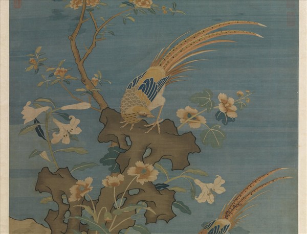 宋緙絲文石錦雞　軸