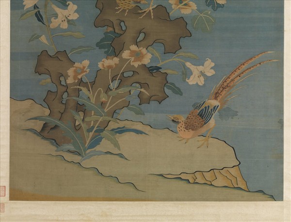 宋緙絲文石錦雞　軸