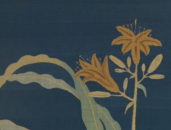 宋緙絲萱蓉芝秀圖　軸