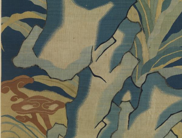 宋緙絲萱蓉芝秀圖　軸