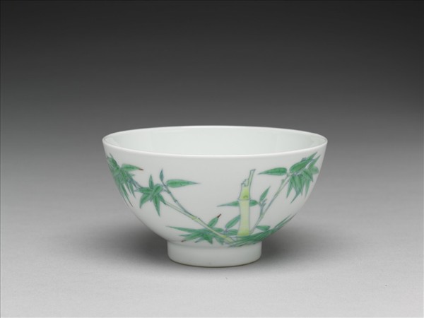 鬥彩綠竹圖茶鍾