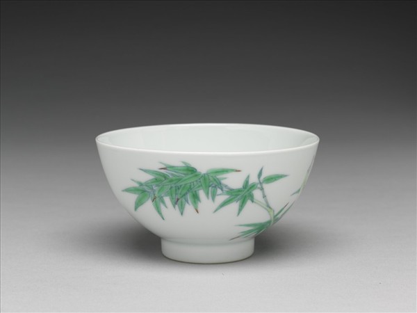 鬥彩綠竹圖茶鍾