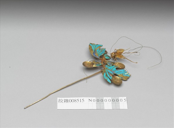 鍍金點翠昆蟲簪