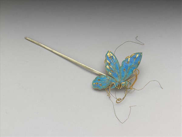 鍍金點翠蝴蝶簪