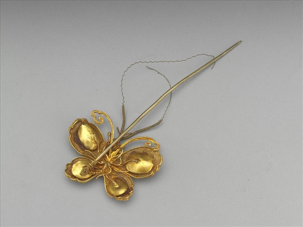 鍍金纍絲蝴蝶簪