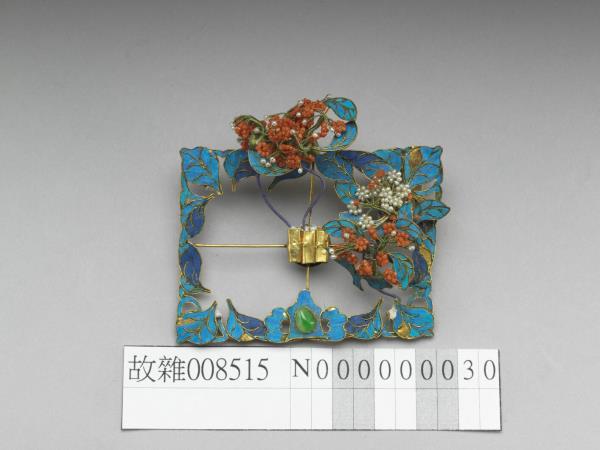 鍍金點翠嵌珠花卉鈿花