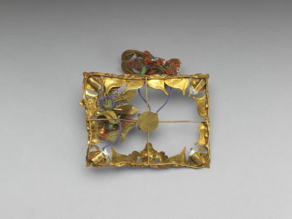 鍍金點翠嵌珠花卉鈿花