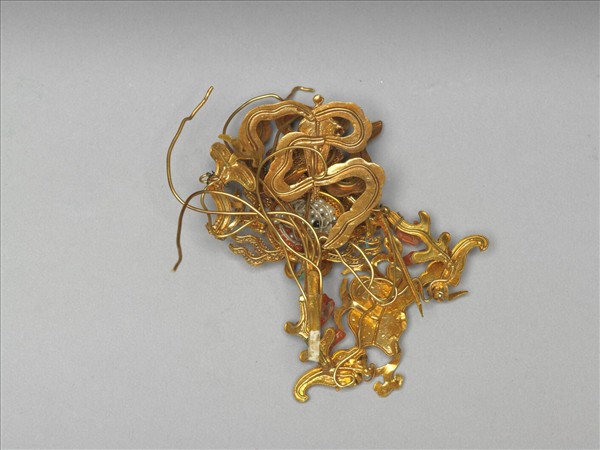 點翠嵌米珠火焰簪