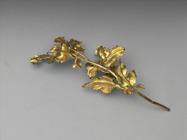 鍍金點翠花葉鈿花