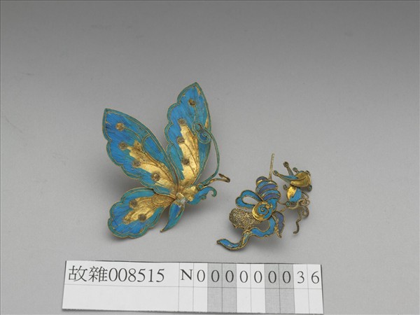 鍍金點翠蝴蝶簪