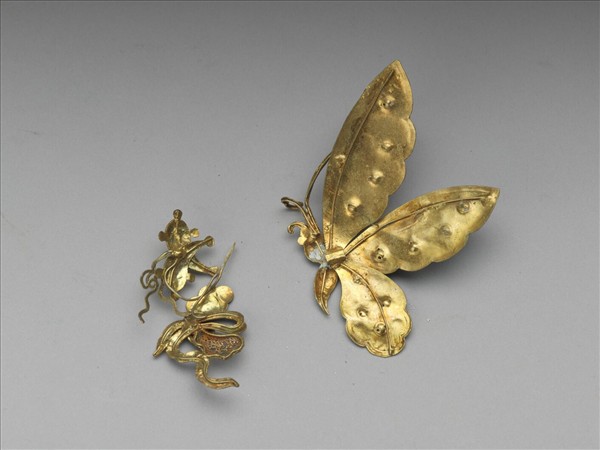 鍍金點翠蝴蝶簪