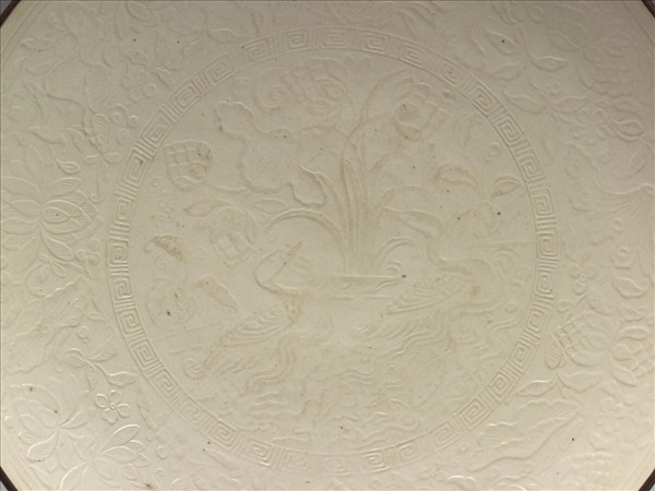 定窯 印花蓮塘雙鳧大盤