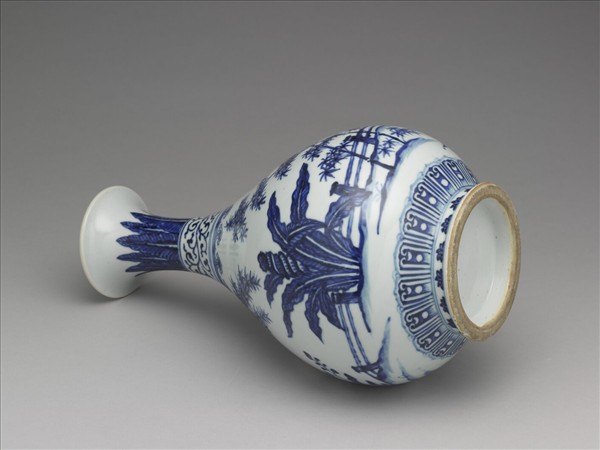 青花三友圖玉壺春瓶