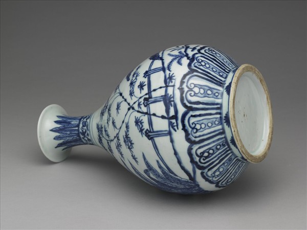 青花三友圖玉壺春瓶