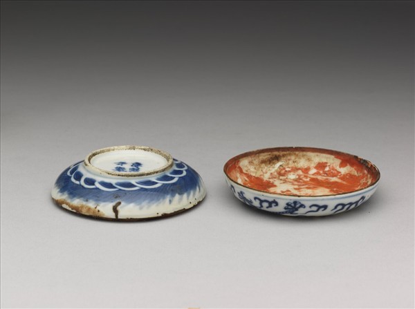 青花龍紋印泥盒