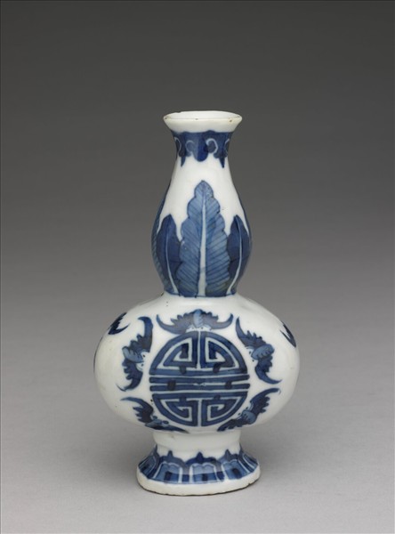 青花福壽紋葫蘆瓶