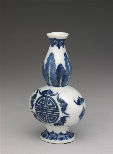 青花福壽紋葫蘆瓶