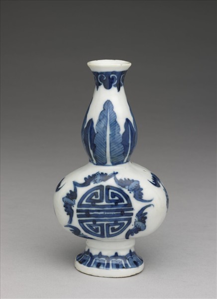 青花福壽紋葫蘆瓶