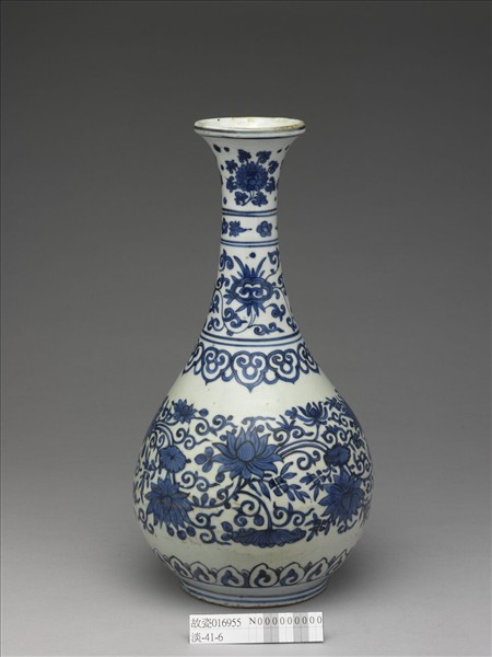 青花蓮花紋玉壺春瓶