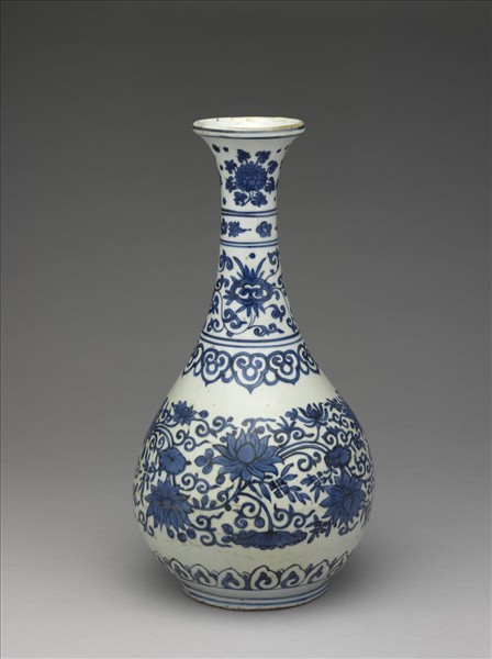 青花蓮花紋玉壺春瓶