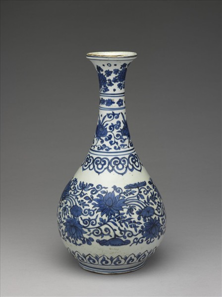 青花蓮花紋玉壺春瓶