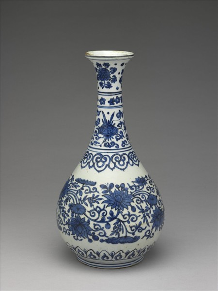 青花蓮花紋玉壺春瓶