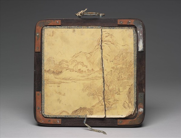 粉彩花卉名犬瓷板