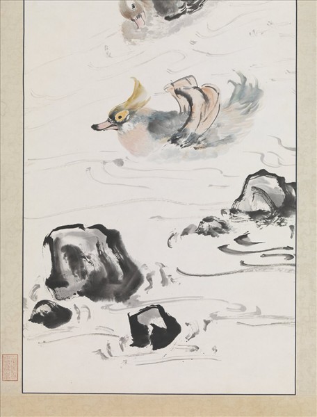 民國鄭曼青鴛鴦　軸