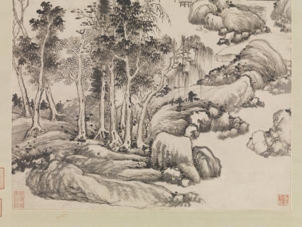 清惲壽平畫山水　軸