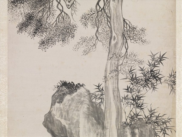 清惲壽平畫禹穴古柏　軸