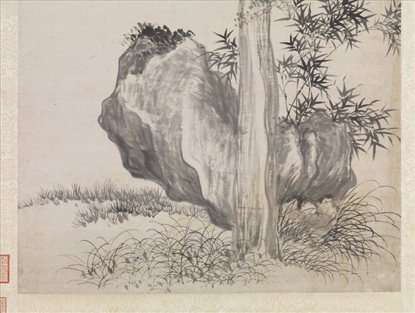 清惲壽平畫禹穴古柏　軸