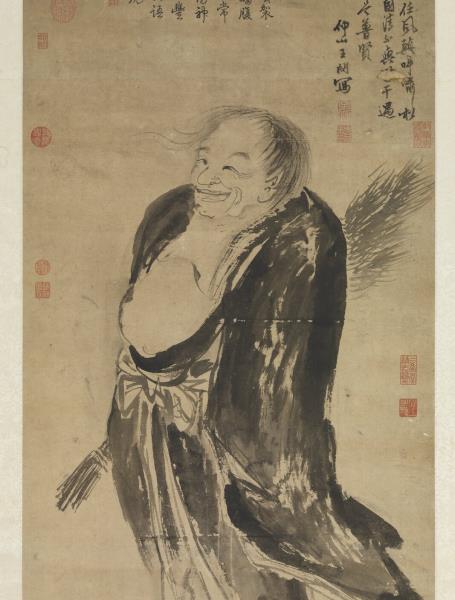 明王問拾得像　軸