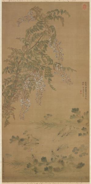 清惲壽平魚藻圖　軸