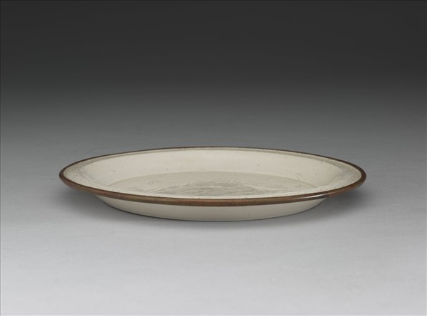 定窯 劃花雙鳳盤