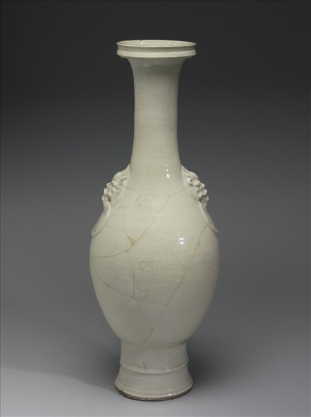 宿州窯 白瓷獸面銜環瓶