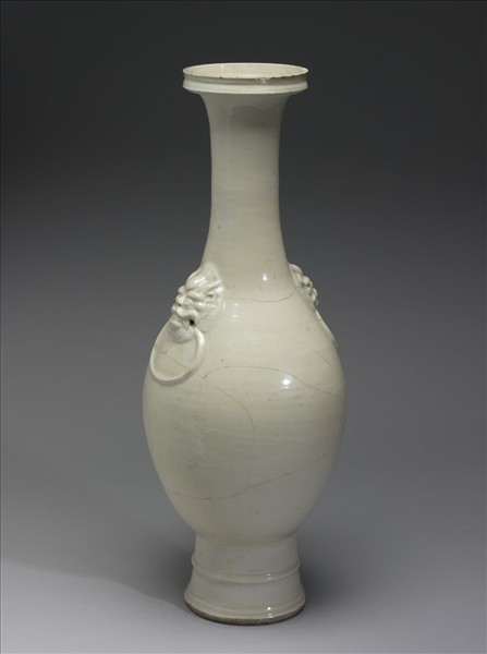 宿州窯 白瓷獸面銜環瓶