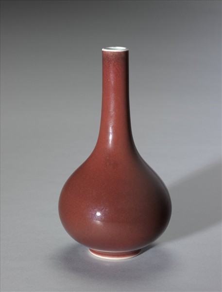 紅釉錐把瓶