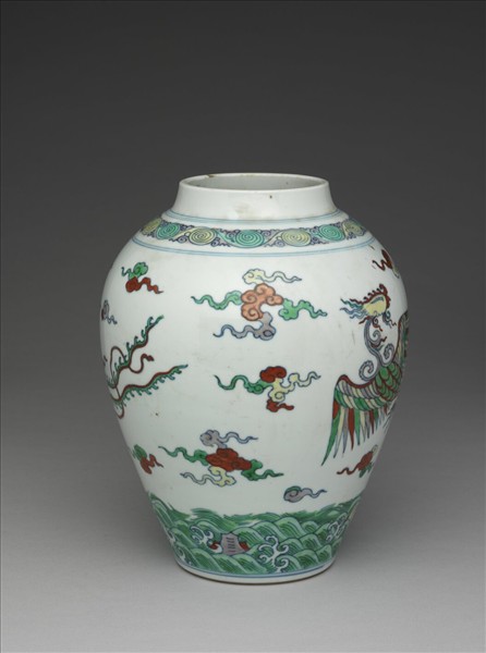 鬥彩雲鳳紋罐