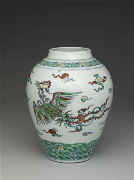 鬥彩雲鳳紋罐
