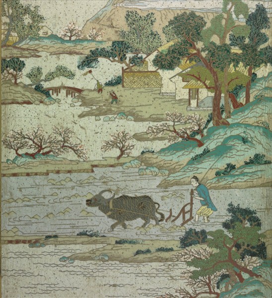 掐絲琺瑯御製詠春詩掛屏