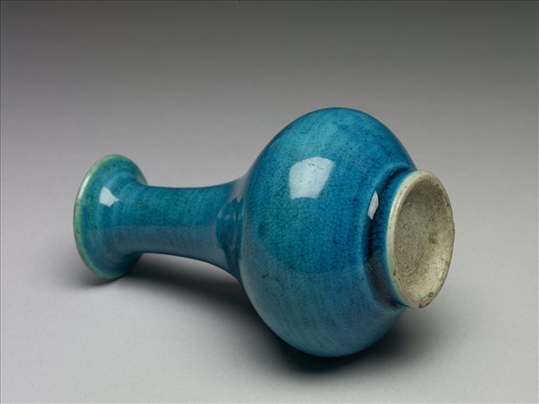 孔雀綠釉撇口瓶