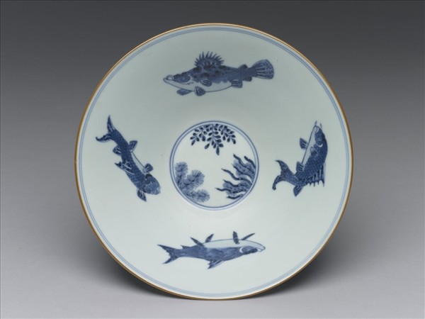 青花魚藻紋碗