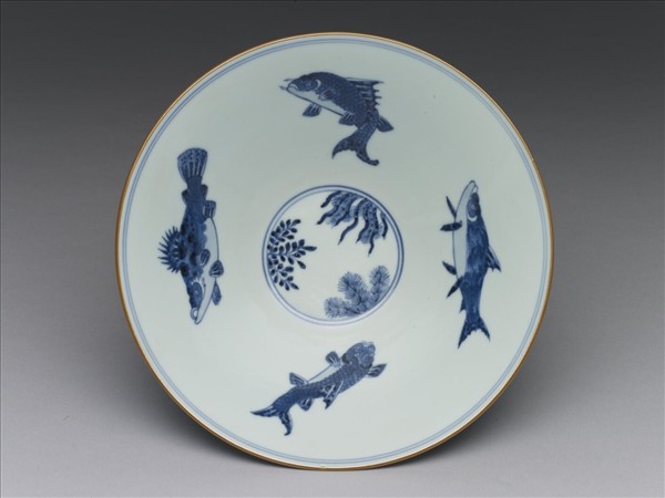 青花魚藻紋碗