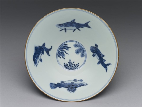 青花魚藻紋碗