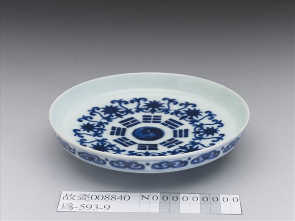 青花八卦番蓮紋碟