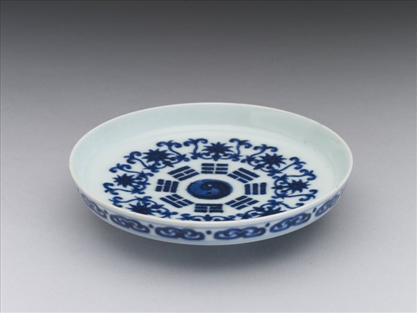 青花八卦番蓮紋碟