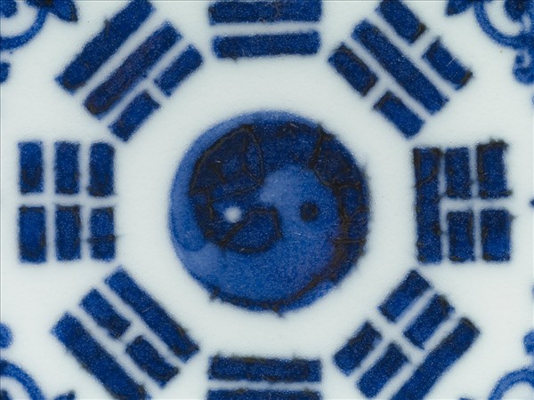 青花八卦番蓮紋碟