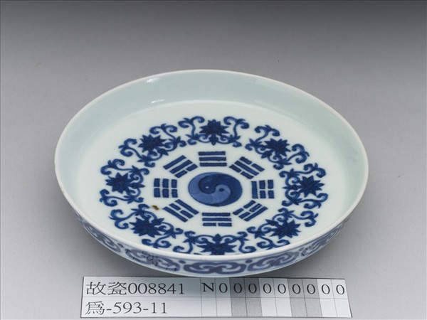 青花八卦番蓮紋碟